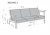 MILANO 3S sofa - niebieski tap. Castel 74 (1p=1szt)