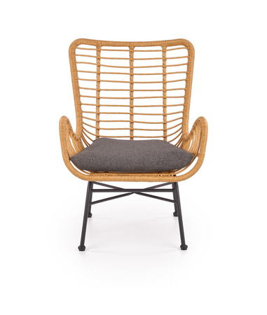 IKARO fotel czarny / naturalny / popielaty (1p=4szt)