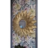 Lustro okrągłe FIORI-Dekoracyjna Metalowa Rama z metaloplastyki w Stylu Glamour