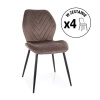 Zestaw 4 krzeseł Mike Velvet cappuccino