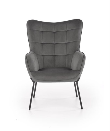 CASTEL fotel wypoczynkowy czarny / jasny popiel