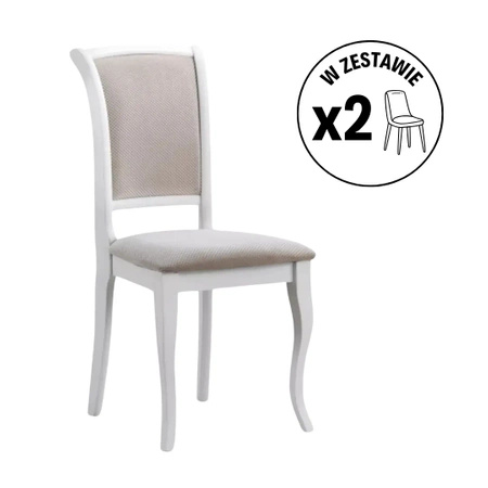 Zestaw 2 krzeseł MN-SC biały beżowy