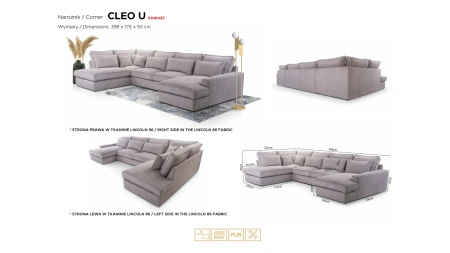 Narożnik CLEO U 398x225 cm