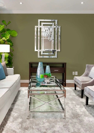 Lustro prostokątne Zita 80/120cm w stylu glamour z ramą w kształcie przeplatających się lustrzanych prostokątów