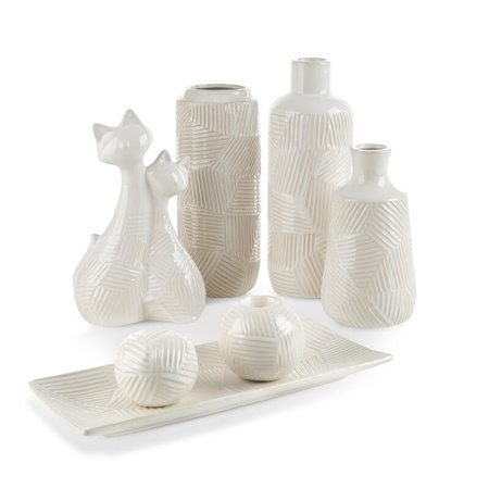 WAZON DEKORACYJNY ROMINA (02) O 12 X 33 CM KREMOWY