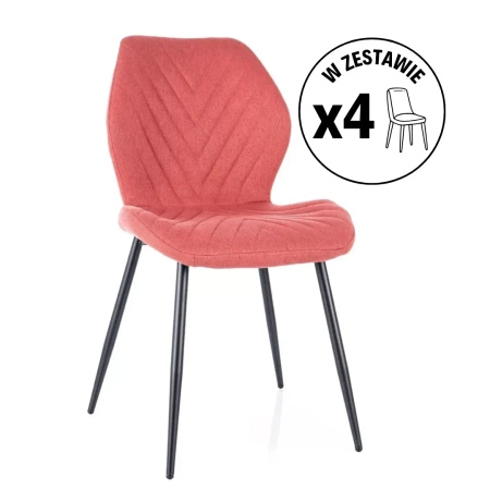 Zestaw 4 krzeseł Mike Nea grejpfrutowy