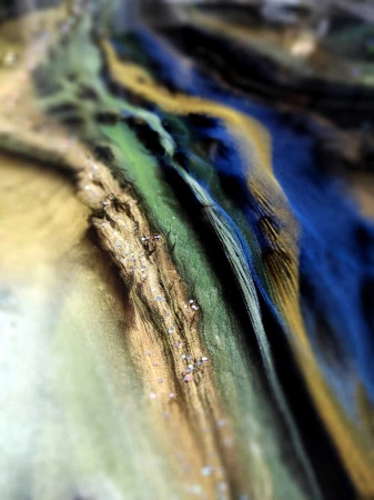 Obraz abstrakcyjny 50/50cm Złota droga ręcznie malowany na płótnie z wykorzystaniem żywicy epoksydowej