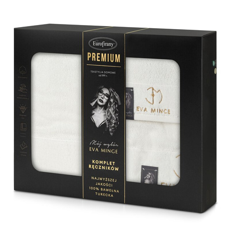 KOMPLET RĘCZNIKÓW GAJA 46 X 36 X 7 CM KREMOWY