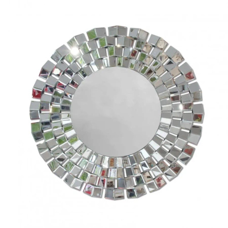 Lustro okrągłe Eris 100cm w stylu glamour w lustrzanej ramie