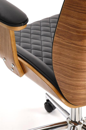 Fotel gabinetowy Timber orzechowy czarny do gabinetu