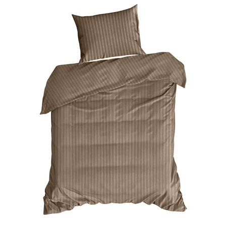 KOMPLET POŚCIELI SATYNOWEJ VERA 140 X 200 CM BRĄZOWY