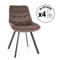 Zestaw 4 krzeseł Monti Velvet cappuccino