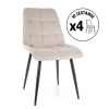 Zestaw 4 krzeseł Chic Velvet jasny beżowy