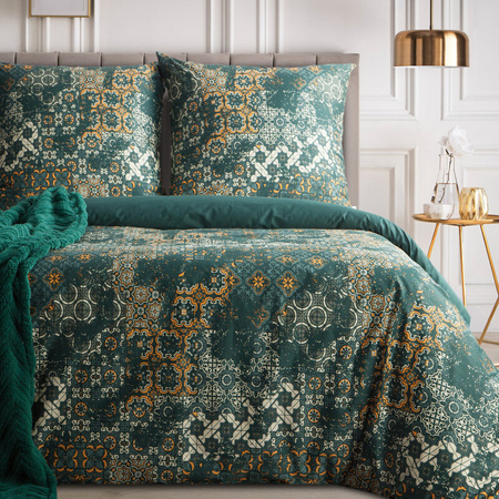 KOMPLET POŚCIELI SATYNOWEJ SPRING 69 160 X 200 CM CIEMNOZIELONY