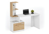 MISO biurko, biały / dąb artisan (2p=1szt)