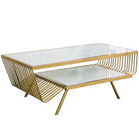 Stolik kawowy Esonne glamour 100/52cm złoty z białym marmurowym blatem