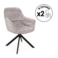 Zestaw 2 krzeseł Astoria II Velvet jasny szary