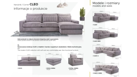 Narożnik CLEO MINI 276x176 cm