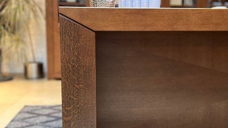 Biurko do gabinetu 200x100x74 cm z intarsją dąb kasztanowy CUBE