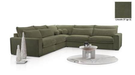 Narożnik modułowy do salonu Cecylia 309x309 cm - do salonu z poduchami