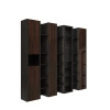 Nowoczesna biblioteczka z czterema regałami czarny/heban 37x270x240 cm Aristo