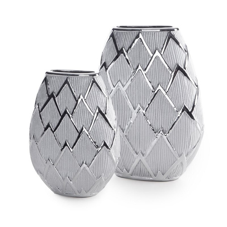 WAZON DEKORACYJNY SAELA (02) 25 X 11 X 34 CM SREBRNY