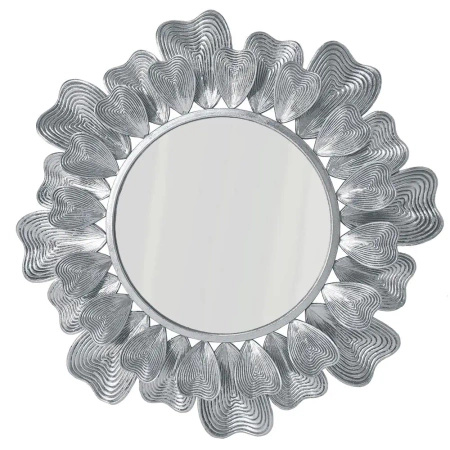 Lustro okrągłe MARISOL-Dekoracyjna Metalowa Rama z metaloplastyki w Stylu Glamour