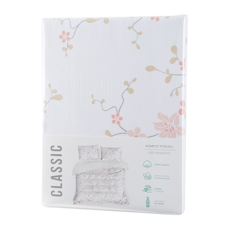 KOMPLET POŚCIELI BAWEŁNIANEJ SONIA 37 140 X 200 CM BIAŁY