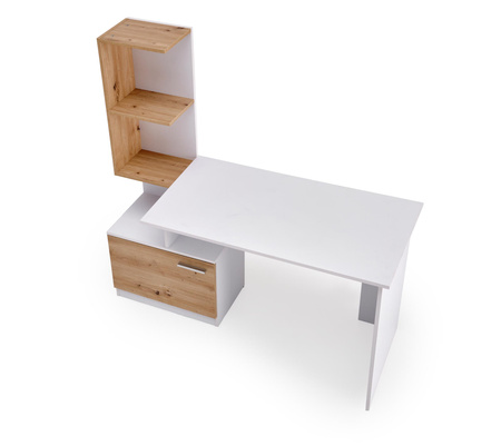 MISO biurko, biały / dąb artisan (2p=1szt)
