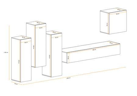 Meblościanka wisząca Switch III L