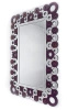 Lustro prostokątne Alice 80/120cm z dekoracyjnymi fioletowymi kółeczkami