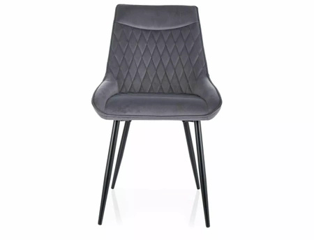 Zestaw 4 krzeseł Agat Velvet ciemny szary
