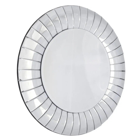 Lustro Corrao 80cm luksusowe okrągłe w dekoracyjnej lustrzanej wypukłej ramie