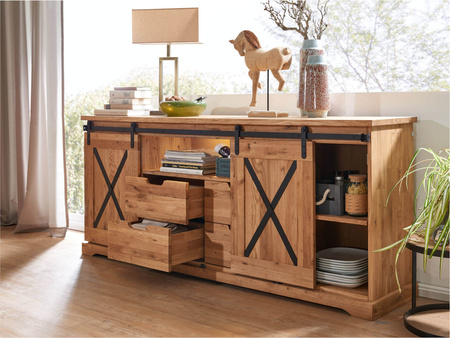 Duża komoda do salonu 198x83x42 cm dąb olejowany III WZ-0424