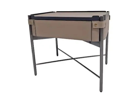 Szafka nocna Dario skóra naturalna fango 55x40x50cm