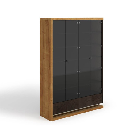 Bibiloteczka szara na książki i segregatory 160 cm MODENA