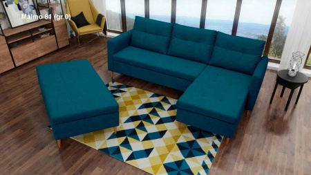 Narożnik AREO 229x153 cm w zestawie z pufą