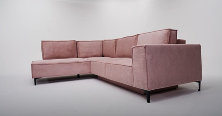 Narożnik Salvador 275x211 cm jasny różowy z funkcją spania MEBLOEXPO