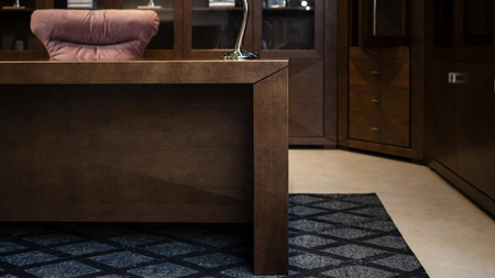 Biurko do gabinetu 200x100x74 cm z intarsją dąb kasztanowy CUBE