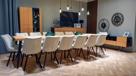 Stół rozkładany MINIMAX typ V 120 / 320 cm laminat dąb jasny