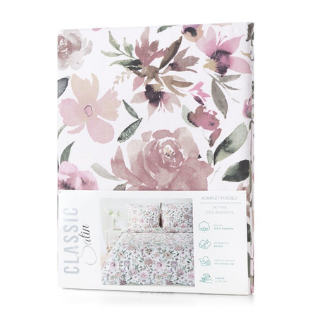 KOMPLET POŚCIELI SATYNOWEJ SPRING 57 220 X 200 CM BIAŁY