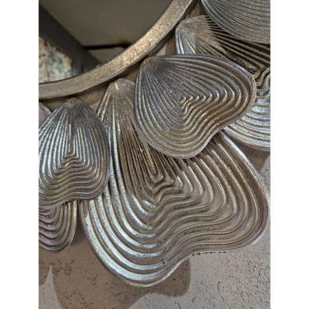 Lustro okrągłe MARISOL-Dekoracyjna Metalowa Rama z metaloplastyki w Stylu Glamour