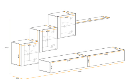 Meblościanka wisząca Switch XX L