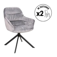 Zestaw 2 krzeseł Astoria II Velvet szary