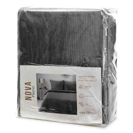 KOMPLET POŚCIELI FLANO 2 220 X 200 CM STALOWY