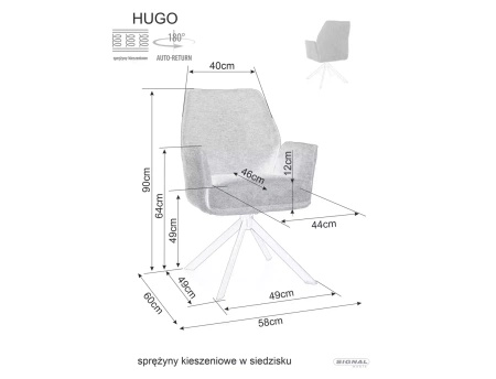 Zestaw 2 krzeseł Hugo Brego jasny beżowy