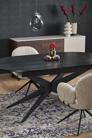 SANDRO stół rozkładany, czarny (2p=1szt)