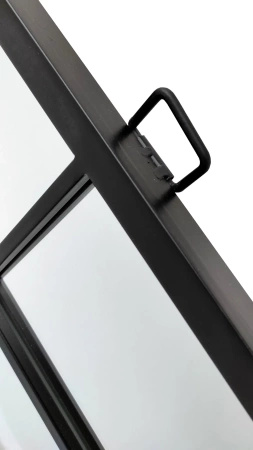 Lustro okienne Manhattan 170/76cm w stylu loft z czarnymi szprosami i stalową ramą