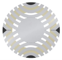 Lustro Elisa Szampańskie 90 cm w finezyjnej ramie dekoracyjne okrągłe