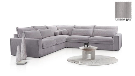 Narożnik modułowy do salonu Cecylia 309x309 cm - do salonu z poduchami